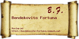 Bendekovits Fortuna névjegykártya